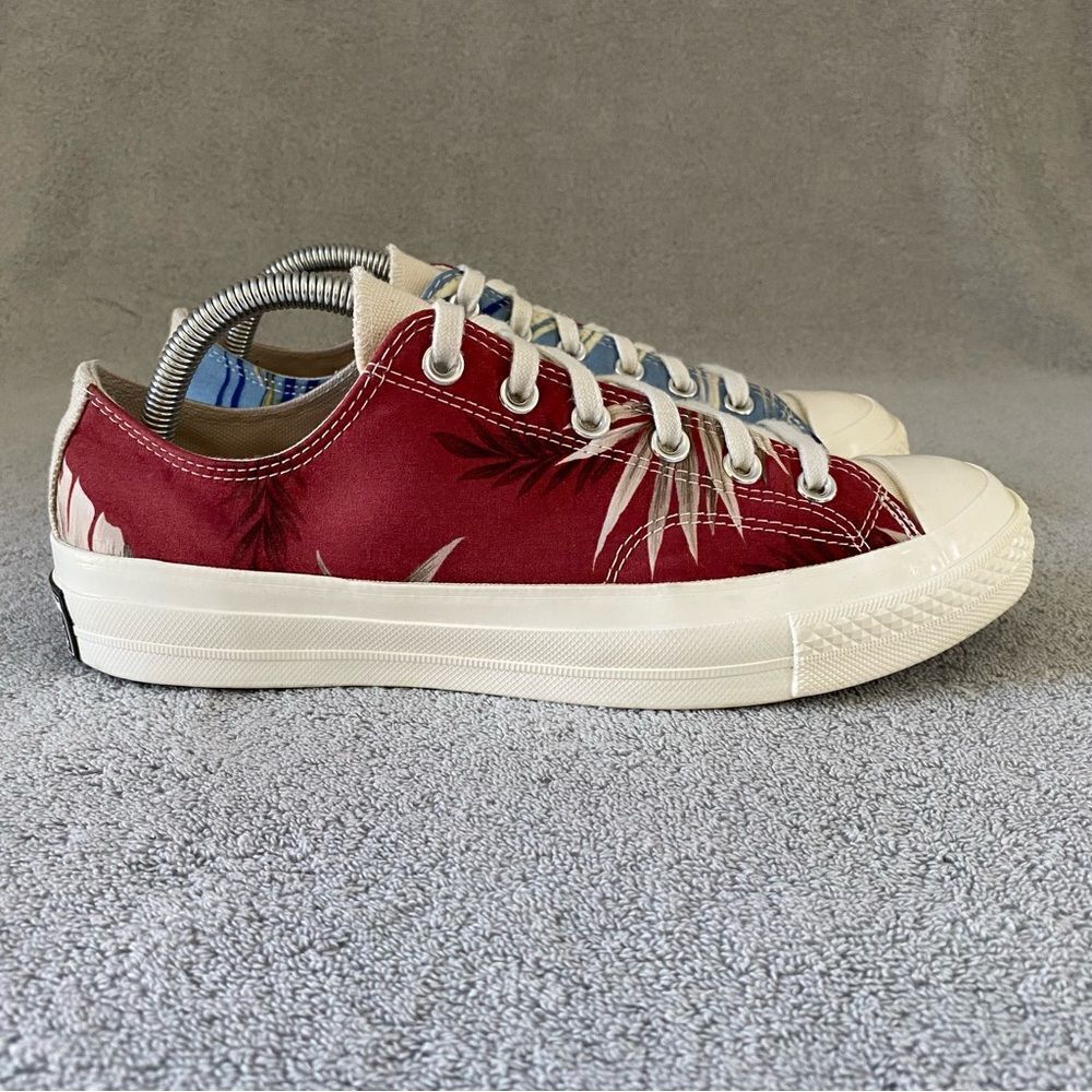 Converse Men 8 Hawaiian Tropical All Star Low Renew Sneaker Shoes Red Blue Beige